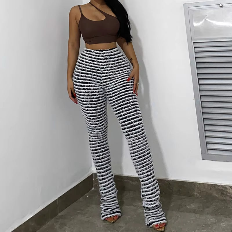 Fuzzy Stripe Pants
