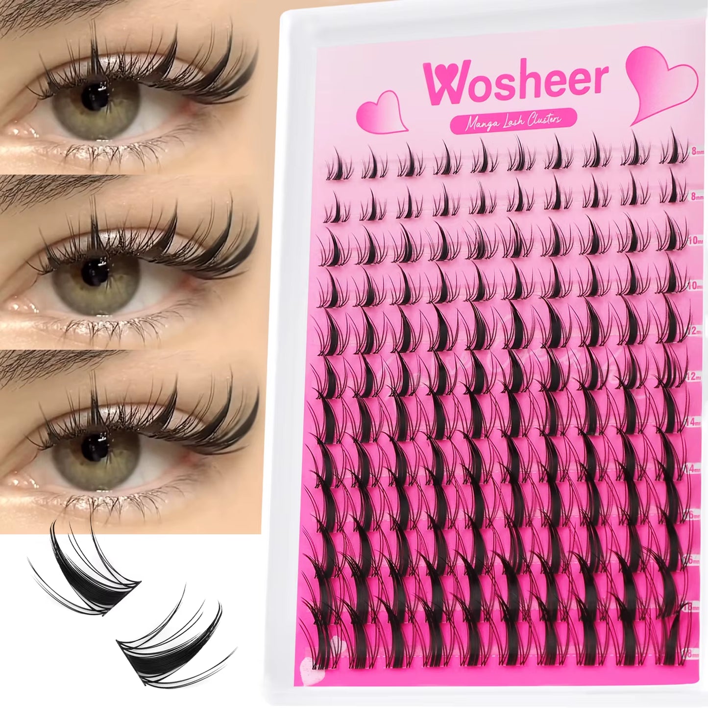 Eyelash Clusters Kit Thick Individual Lashes Lash Bond and Seal and Remover Faux Mink Lashes Eyelash Extension DIY