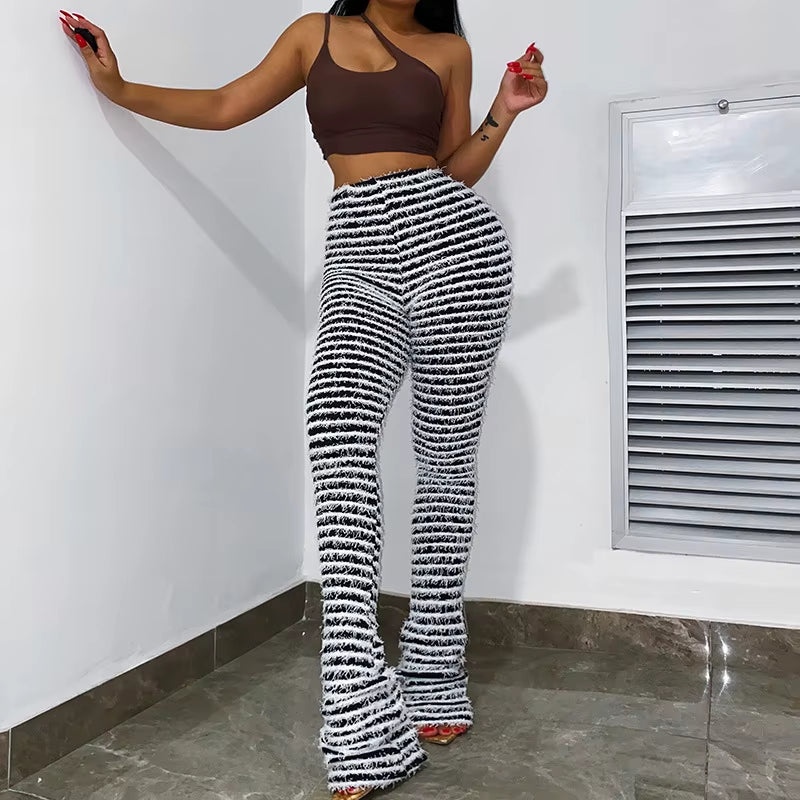Fuzzy Stripe Pants