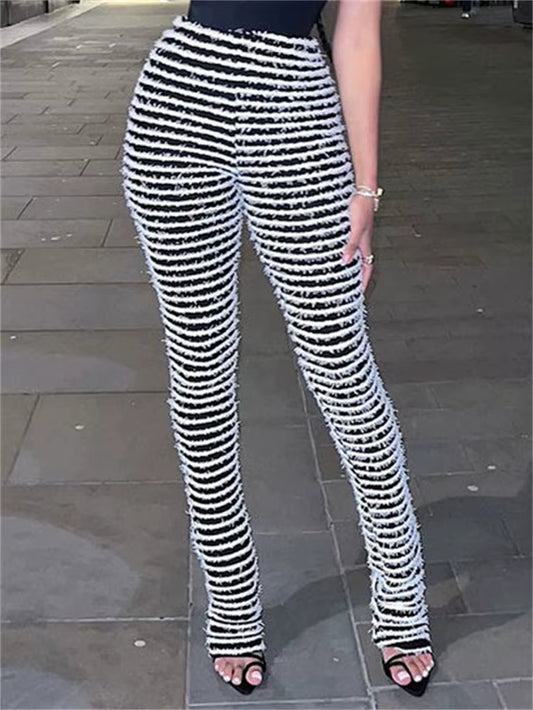 Fuzzy Stripe Pants 