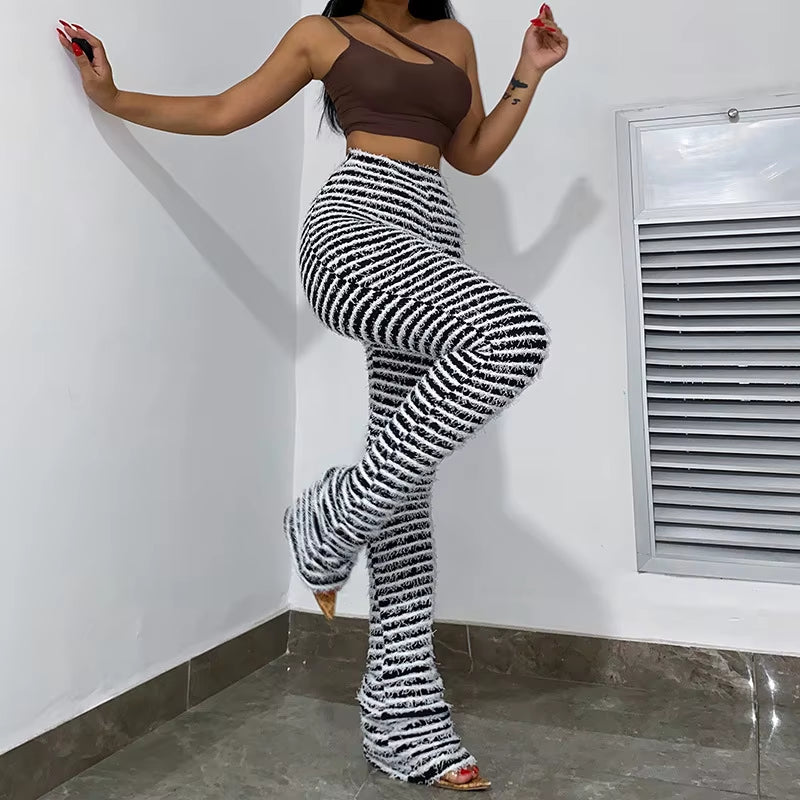 Fuzzy Stripe Pants 