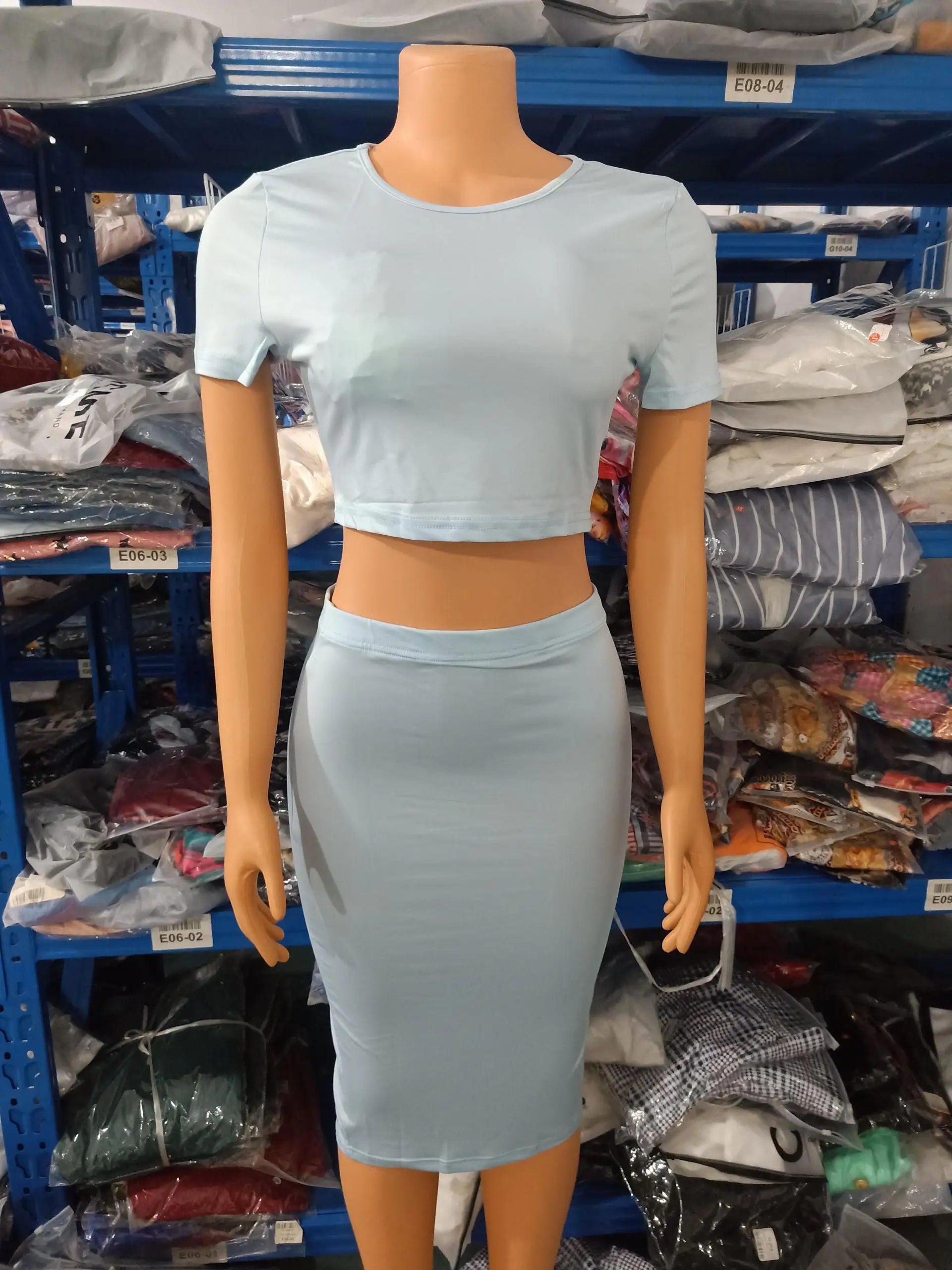 Casual 2pc Skirt & Shirt Set