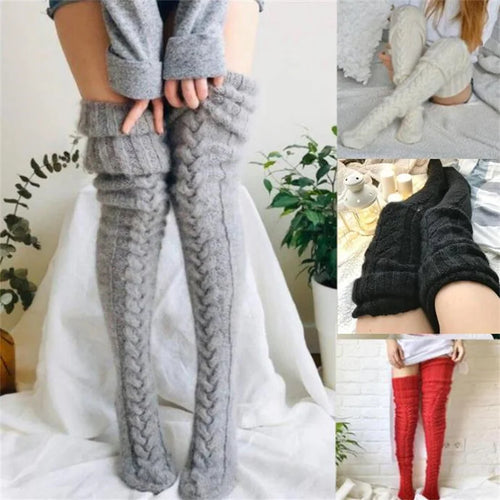 1 Pair Women Winter Thick Knitted Long Socks