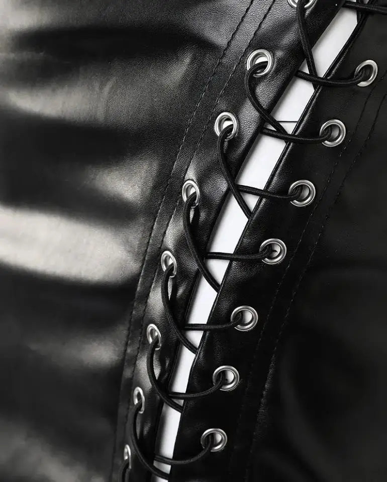 High Waist Mini Leather Skirt